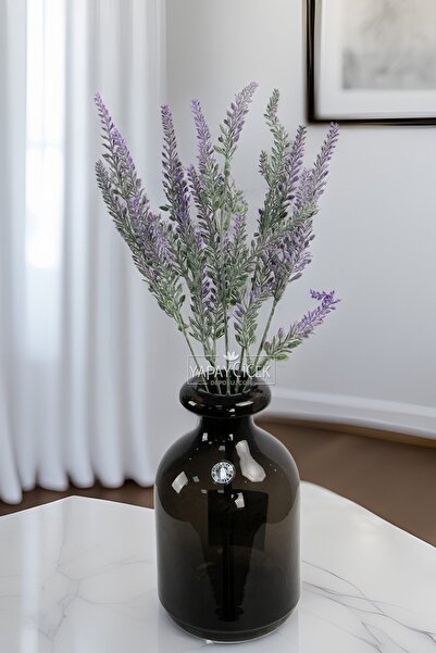 Yapay Çiçek Deposu باقة لافندر صناعية مسحوقة 25 رأس كبير باللون الأرجواني