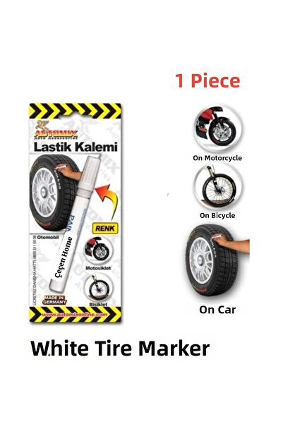 ÇEÇEN HOME (1 Piece) White Tire Marker Auto Tire Lettering Pen White Vehicle ...