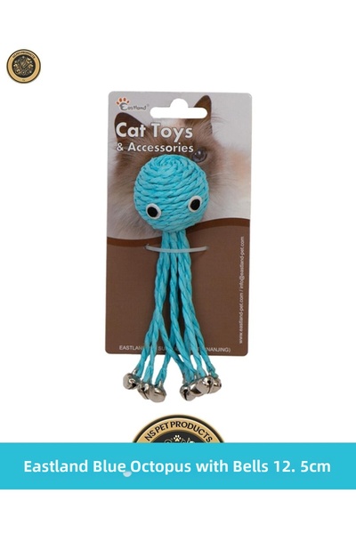 Eastland Rattling Blue Octopus 12.5 cm Cat Toy