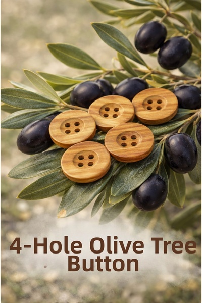 Tasarım Wooden Button Olive Wood 1.5 cm Diameter 20 Pieces.