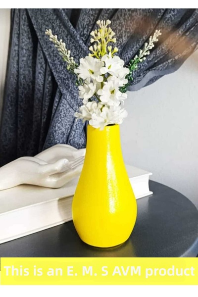 E.M.S AVM Vasă Vasă cu picături Vasă decorativă CULOARE GALBENĂ 13 Cm X 7 Cm ...