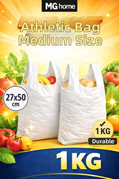 VENON 1 kg Medium White Athlete Bag ❤️   Durable Grocery, Vegetable, and Rest...