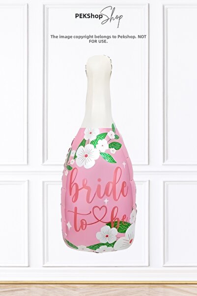 PEKSHOP بالون على شكل زهرة وردية مكتوب عليه 'Bride To Be' من الفويل، بالون لح...