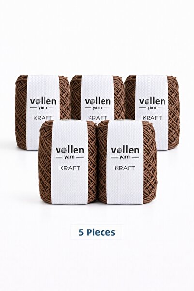 vollen yarn Paper String 5 Pack 100Gr, Natural Paper Raffia, Macrame Bag Weav...