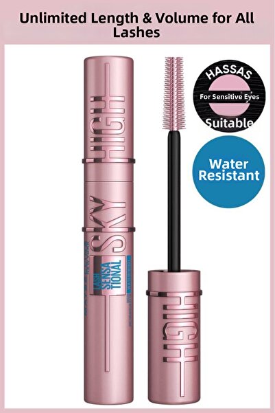 Maybelline New York Rimel rezistent la apă Lash Sensational Sky High 7.2ml. E...