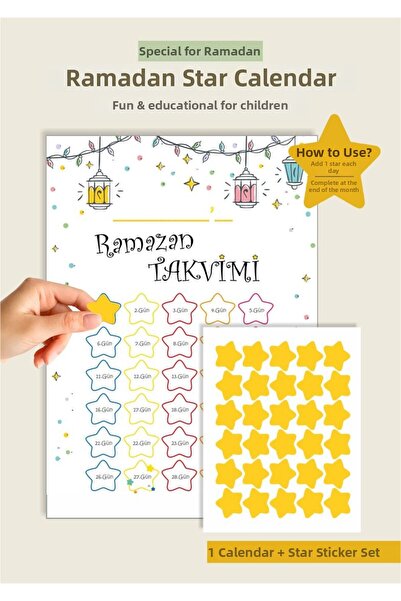 Piksel Grafik Special Star Calendar and Sticker Set for the Ramadan Month 20X...