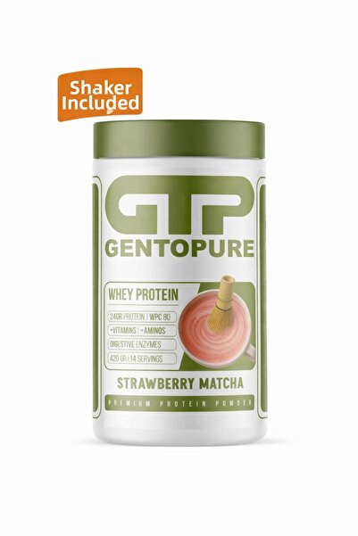 Gentopure واي برو - دبليو بي سي 80 - 420 جرام (ماتشا بنكهة الفراولة)