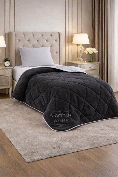 CARYUM "With a Gift" Double-Sided 195X215 Luxury Welsoft Quilt Blue
