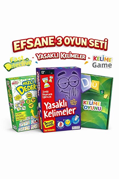 Hobi Eğitim Dünyası 3-Piece Game Set Word Derivation Game Banned Words Quick ...