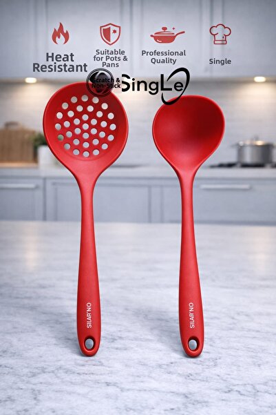 Single Set of 2 Hard-Tipped Heat-Resistant Colander Ladles