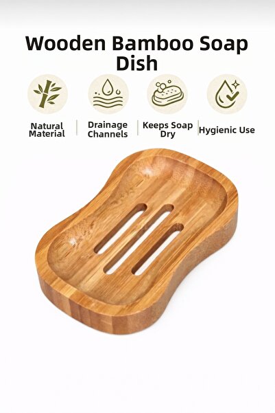 Single (1 bucată) Suport pentru săpun solid din bambus oval cu grilă 11 cm