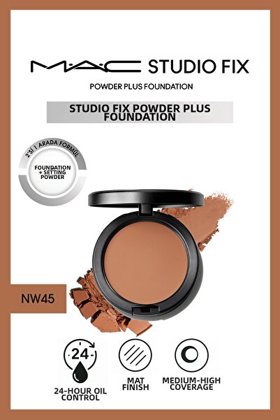 M.A.C Skin Tone Equalizer 24 Hour Oil Control Silky Nw45 Fixing Powder Founda...