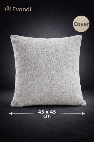 Evondi 45×45 Soft Textured Washable Fabric Throw Pillow Cover – Ice Gray (1 P...