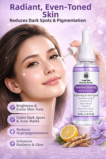 Tuliplife سيروم مصحح للون البشرة مضاد للتصبغات مع الجلوتاثيون وحمض الترانيكسا...