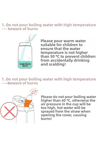 Yıldızan Esnshop Children's Water Bottle, 480ml Capacity with Flip Straw, Bpa...