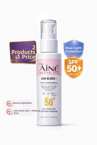 The Aine Health Lab. Sun Block Spf50+ Tone Equalizing Pink Sun Cream, Anti-Bl...