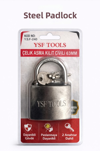 NVT YAPI İNŞAAT Shutter Workplace Gate Lock Steel Padlock 63 mm