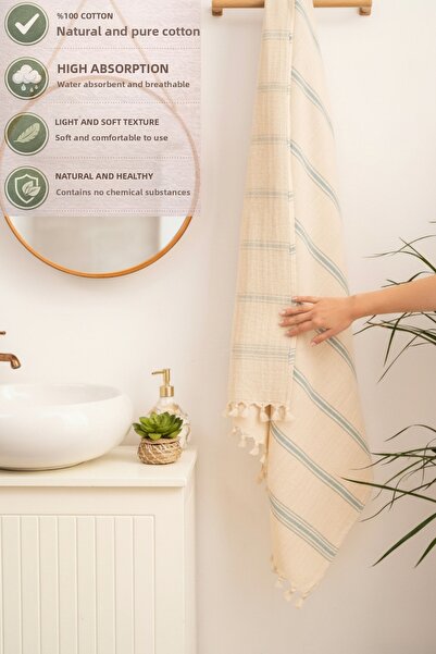 CESSTORE 100% Cotton Peshtemal Bath Towel, Soft & Lightweight, Quick Drying, ...