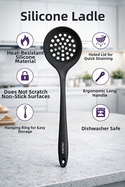 Single Hard-Tipped Colander Heat Resistant Fireproof Non-Stick