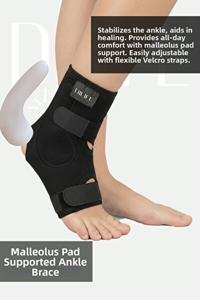 DILIFE Ankle Brace with Malleol Pad Support to Help with Ankle Pain, Right & Left Compatible, Orthopedic