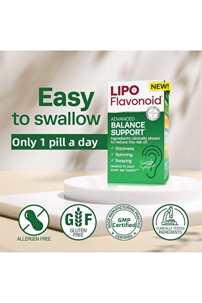Lipo Flavonoid دعم التوازن وصحة الأذن الداخلية وتخفيف الدوار مع الجينكو بيلوب...