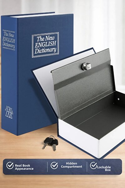 Tilbe Home خزنة سرية كبيرة الحجم على شكل كتاب مع مفتاح لتخزين النقود الذهبية ...