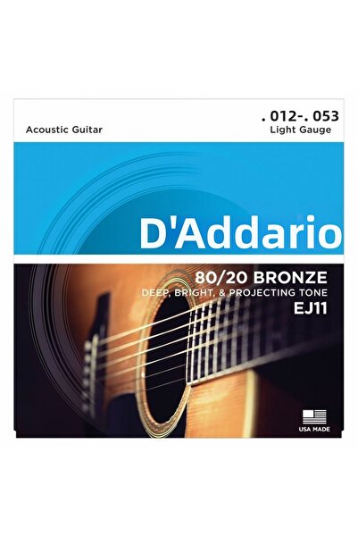 Daddario Coarde pentru chitară acustică D'addario Ej11 80/20 Bronze (12-53)