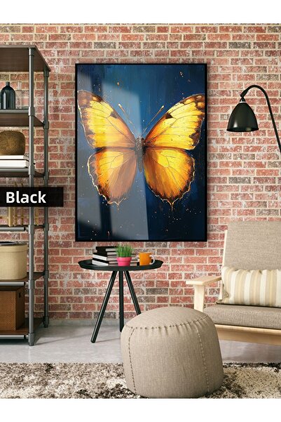 Harika bir ev Hari̇kabi̇rev |   Sari Butterfly Model | Framed Tempered Glass ...