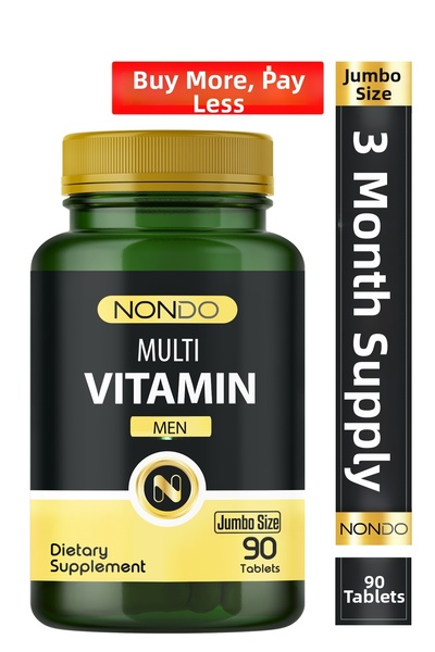 Nondo Multivitamin Men 90 Tablets Jumbo Size (Multi Vitamin Special for Men)