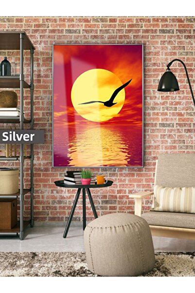 Harika bir ev Hari̇kabi̇rev | Sunset Flying Bird Model | Framed Tempered Glas...