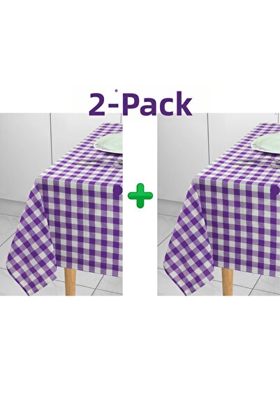 MUK's مجموعة من 2 مفرش طاولة صغير بنمط مربعات، قماش مفرش طاولة، مفرش نزهة 170...