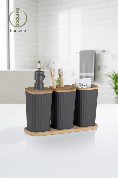 Okyanus Home Safir Bamboo Set of 3 Anthracite