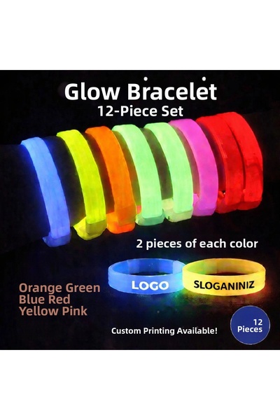 FREEDOM STOREE Set de 12 brățări groase luminoase |   Model colorat potrivit ...