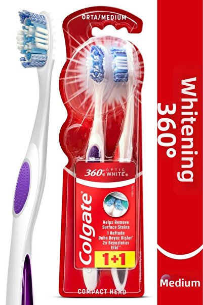 Colgate 360 optical white teeth whitening toothbrush with tongue and cheek cl...