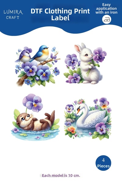 Burak Baskı Tasarım ورق طباعة DTF للطباعة بالنقل الحراري بنمط حيوانات الربيع ...