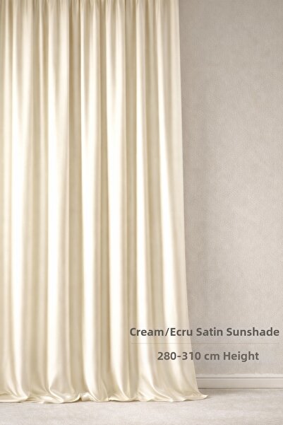 SHY TEKSTİL Luxury 1St Class Custom Made Elegance Cream-Ecru Satin Sunshade 2...