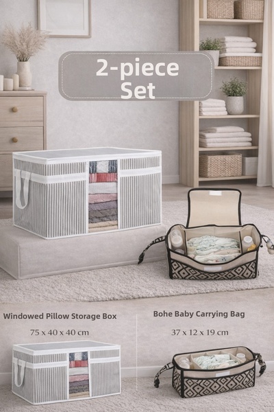 PONÇİK BEBEK Pillow & Clothes Storage Bag & Bohe Carrying Bag Baby Stroller Bag