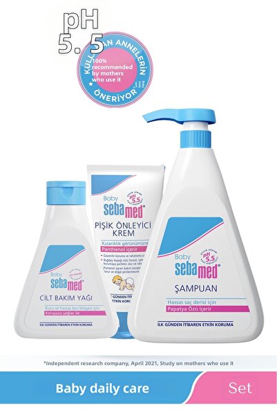 Sebamed Baby Ph 5.5 Baby Daily Care Set - Economical Size Non-Stinging Shampo...