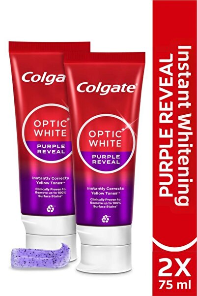 Colgate معجون أسنان لتبييض الأسنان باللون الأبيض البصري - 75 مل × 2