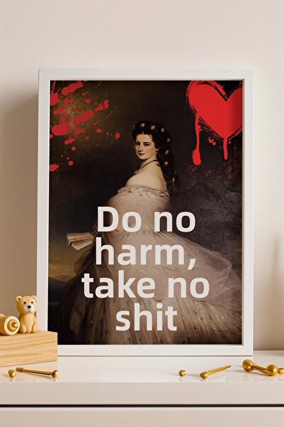 Saturn Empress Elisabeth Framed Painting Do No Harm Take No  Young Woman Room...