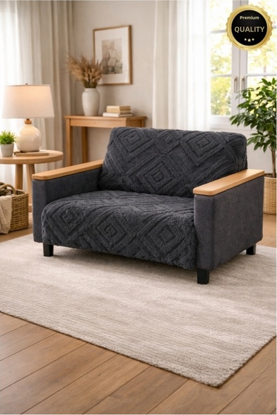 VESSİNOHOME Elara Wellsoft Single Sofa Cover Nordic Style Patterned, Soft and...