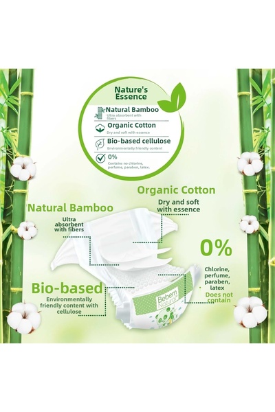 Bebem Natural Bebem Baby Diaper Natural Size:4 (7-14kg) Maxi 104 Pieces Ultra Fırsat Pk