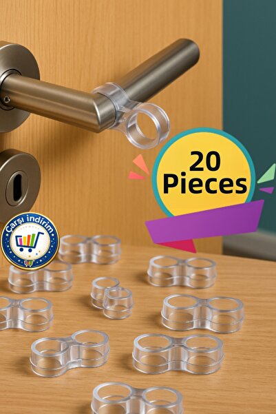 nistabolje 20 قطعة من مصدات مقابض الأبواب والنوافذ البلاستيكية، واقي جدار خلف...