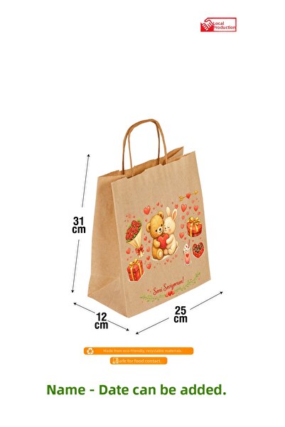 PACKOLAY حقيبة هدايا كرافت خاصة للأزواج في عيد الحب، عبوة من 5 قطع