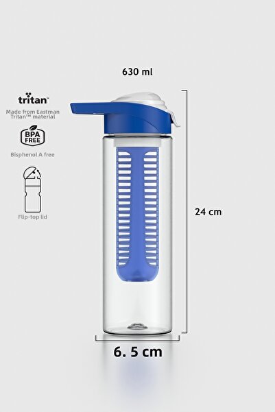 Renga زجاجة مياه جونو تريتان ديتوكس سعة 630 مل 911046 أزرق-رمادي