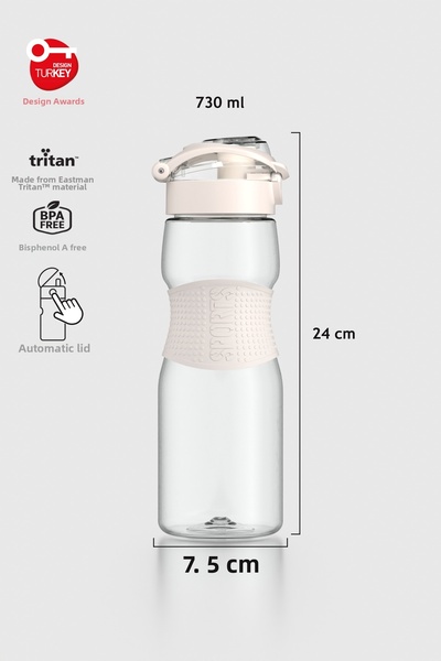 Renga زجاجة مياه تريتان سعة 730 مل من السيليكون من ساجا 911033 بيج