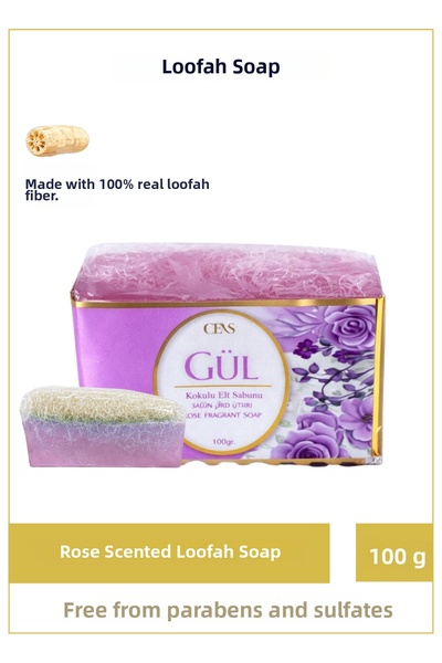 LAWİN Fiber-Rich Rose Scented Solid Soap – Natural Exfoliating and Refreshing...