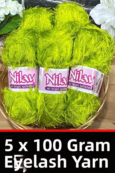 outletyarn Yumoş - (Eyelash) Pachet 500 Gr Fir de tricotat Outlet 06 - Verde ...