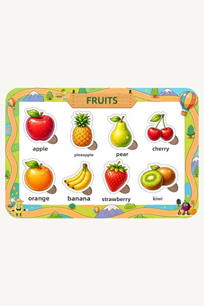 NCPUZZLES Wooden Fruits Turkish Educational and Learning Puzzle