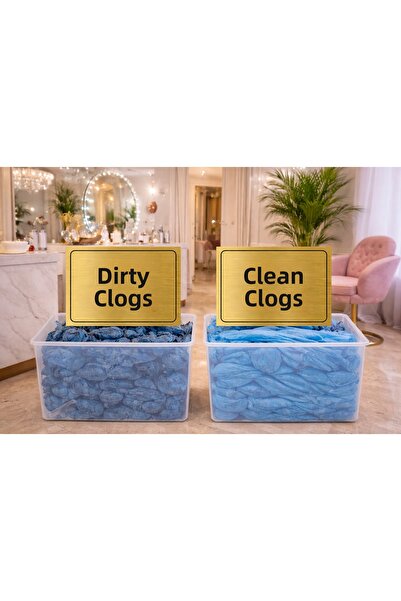 Outdoor One Please Wear Overshoes Gold Warning Sign – Clean Dirty Overshoes 1...